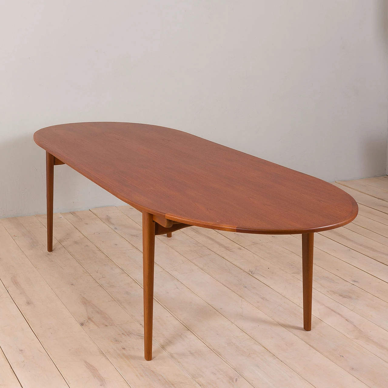 Danish oval teak table, 1960s 6