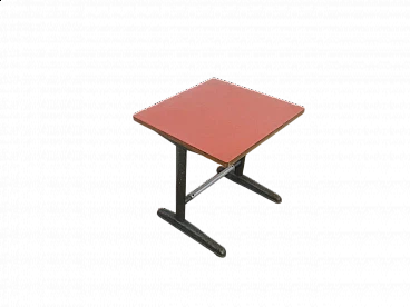 Iron school desk with beech and formica top, 1960s