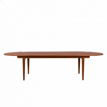 Tavolo danese ovale in teak, anni '60