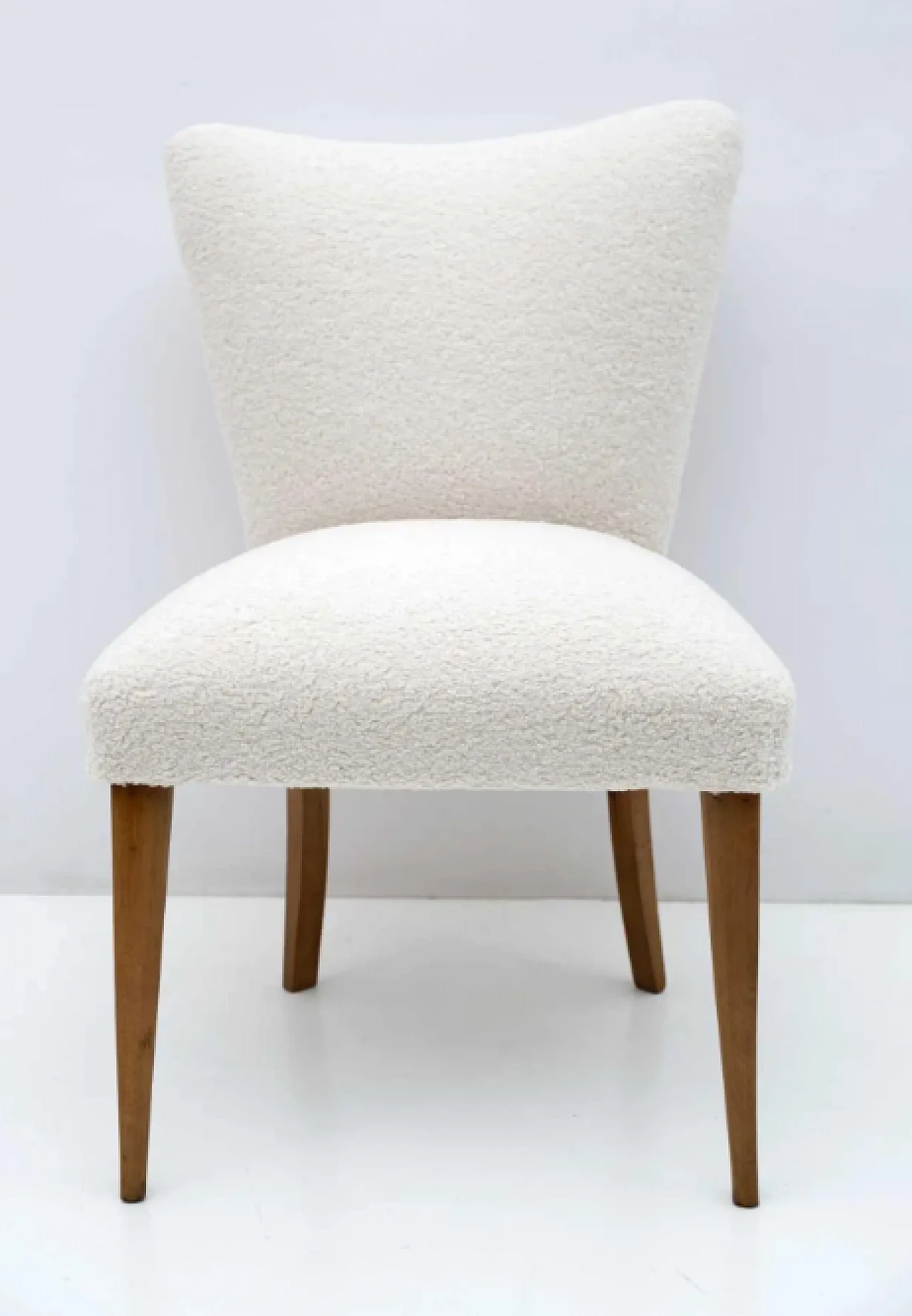 Bouclé small armchair, 1950s 5