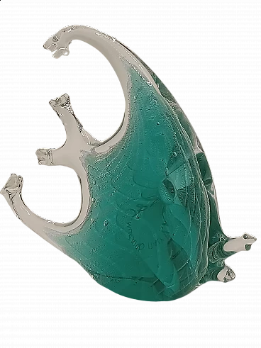 Turquoise Murano glass fish sculpture by Vincenzo Nason, 1980s