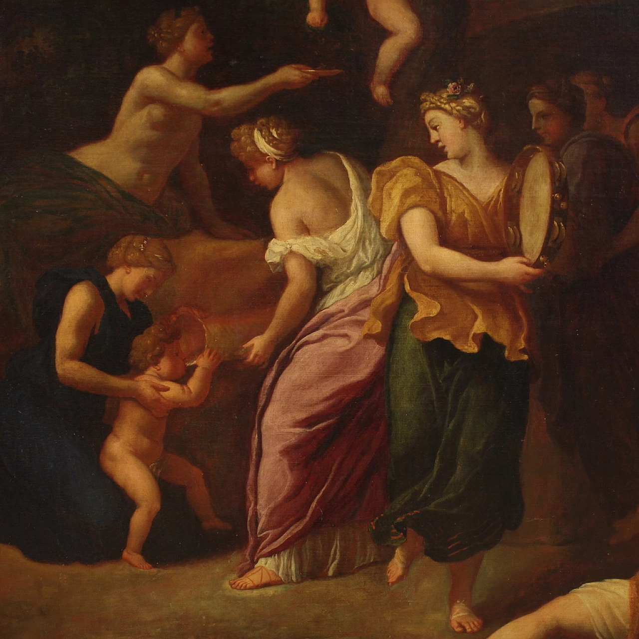Bacchanal, oil painting on canvas, second half of the 17th century 5