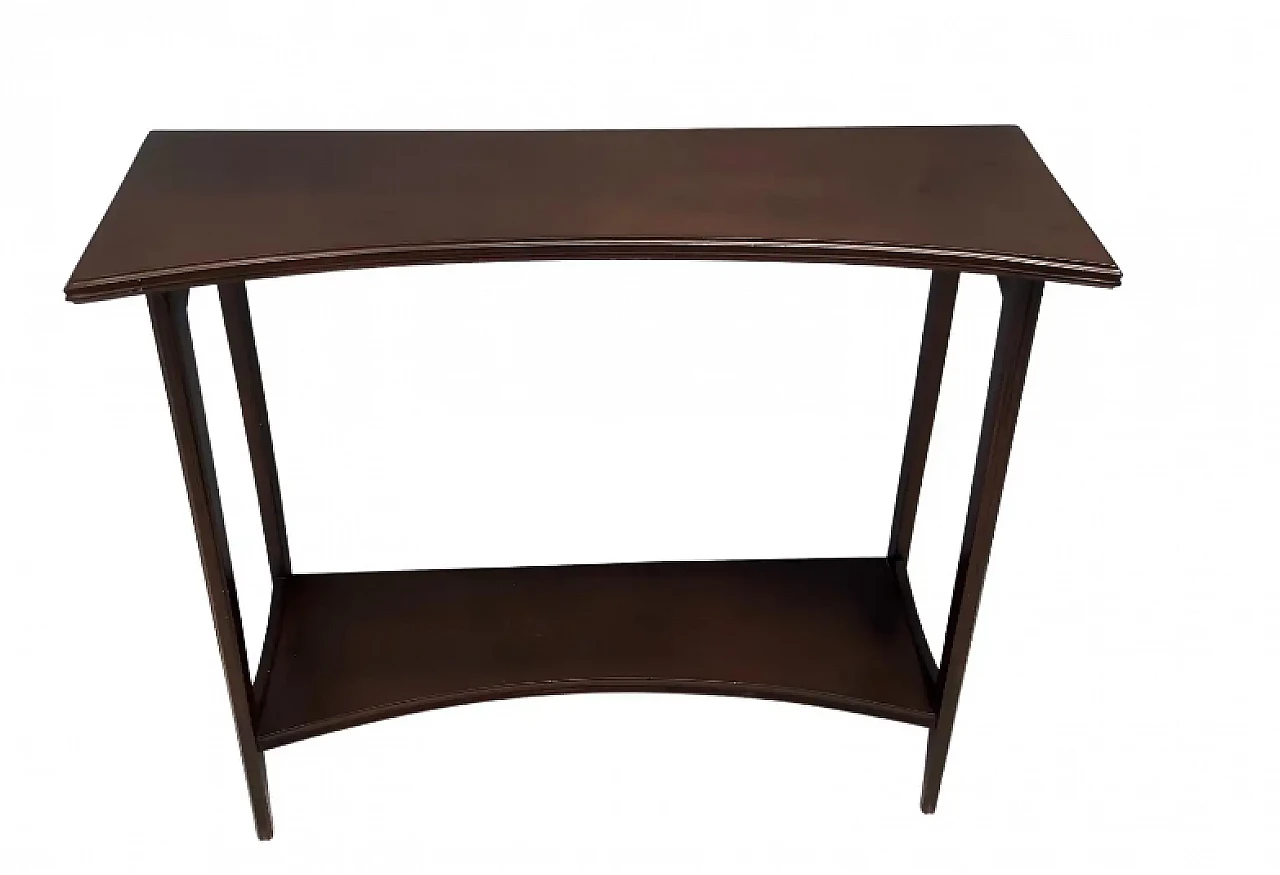 Tavolo consolle in faggio ebanizzato con ripiano inferiore, anni '80 1