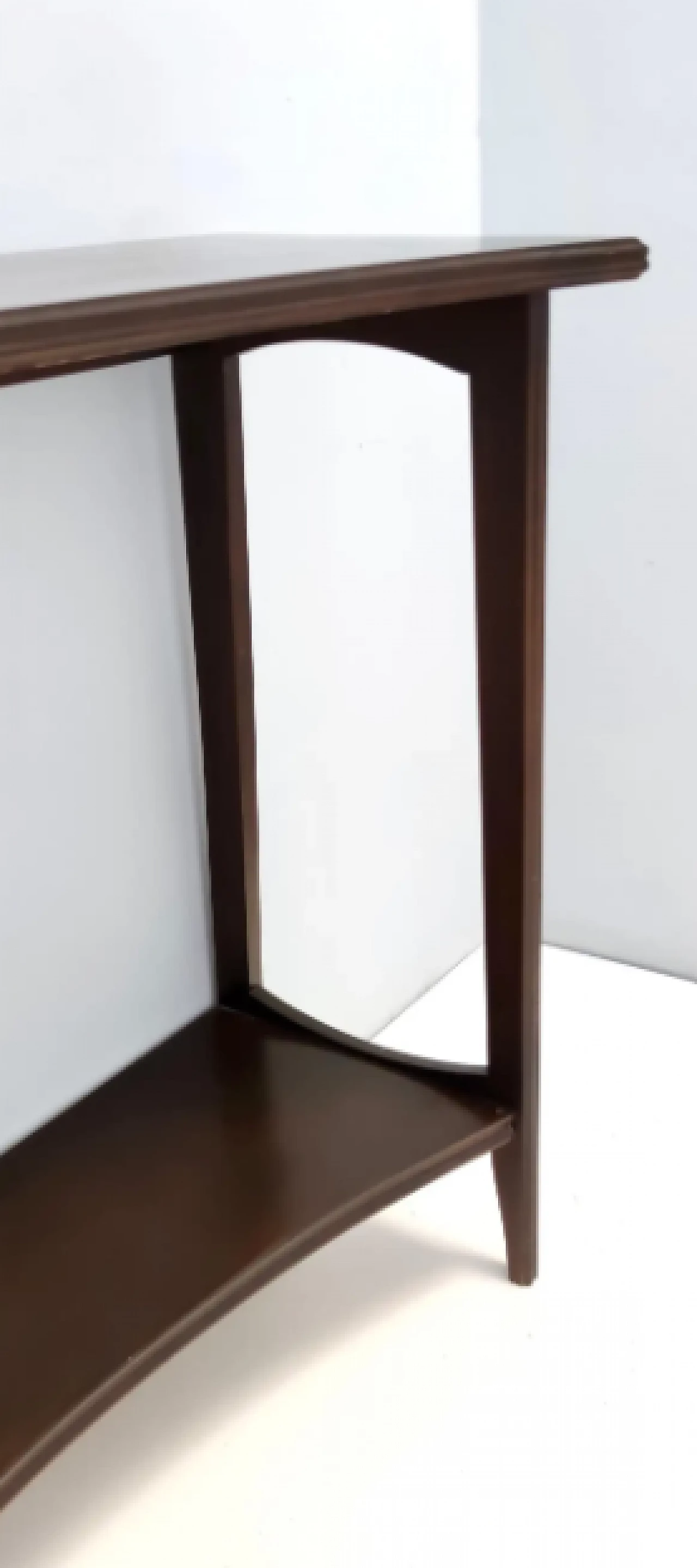 Tavolo consolle in faggio ebanizzato con ripiano inferiore, anni '80 6