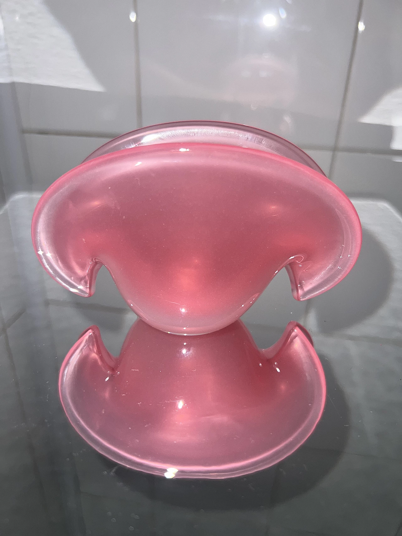 Pink opaline Murano glass shell by Archimede Seguso, 1960s 1