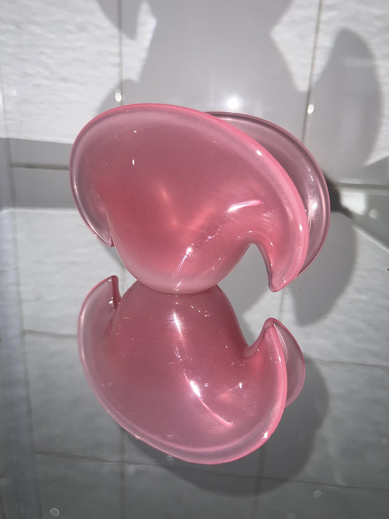 Pink opaline Murano glass shell by Archimede Seguso, 1960s 2