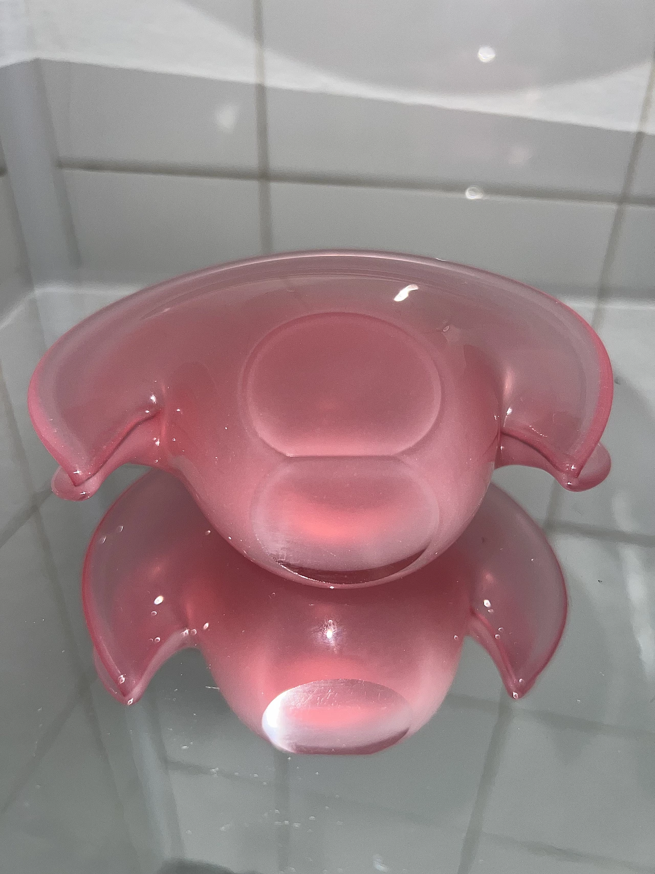 Pink opaline Murano glass shell by Archimede Seguso, 1960s 6
