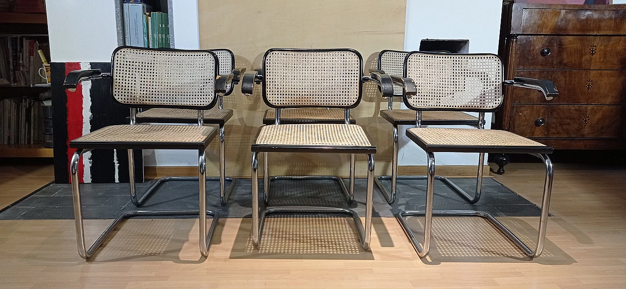 6 Cesca B32 armchairs by Marcel Breuer for Stendig Furniture Co., 1970s 2