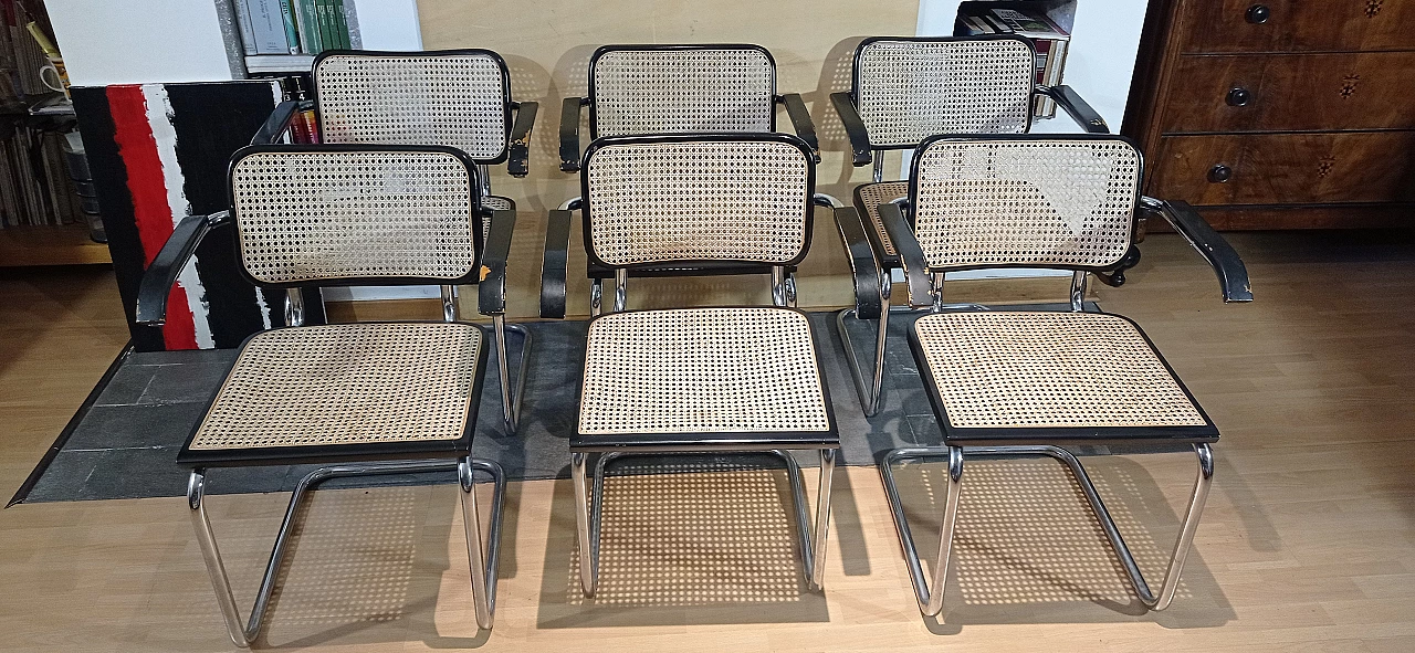 6 Cesca B32 armchairs by Marcel Breuer for Stendig Furniture Co., 1970s 3