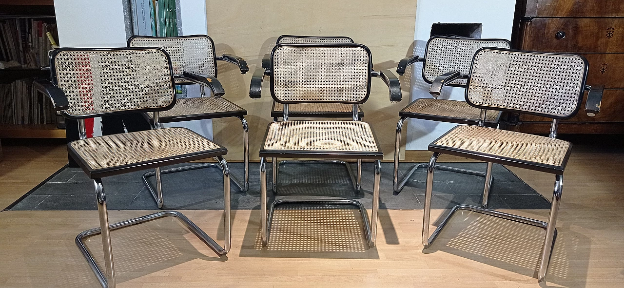 6 Cesca B32 armchairs by Marcel Breuer for Stendig Furniture Co., 1970s 4