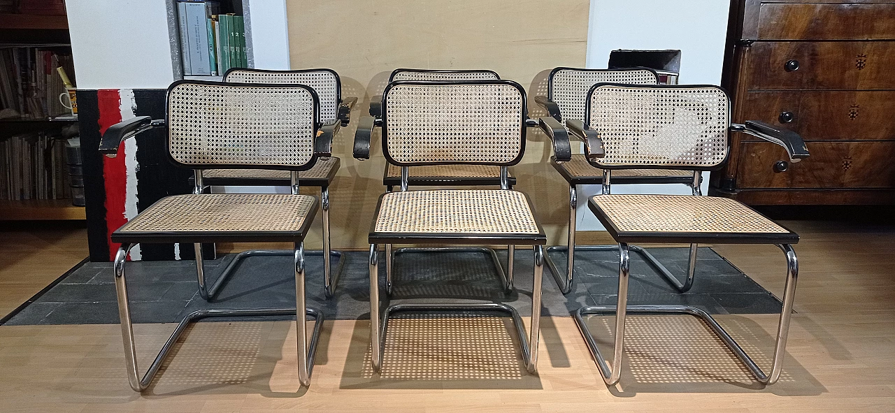 6 Cesca B32 armchairs by Marcel Breuer for Stendig Furniture Co., 1970s 7