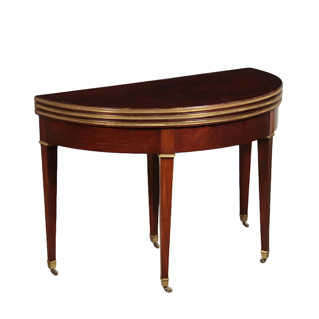 Directoire mahogany extendable table with casters, early 19th century 1