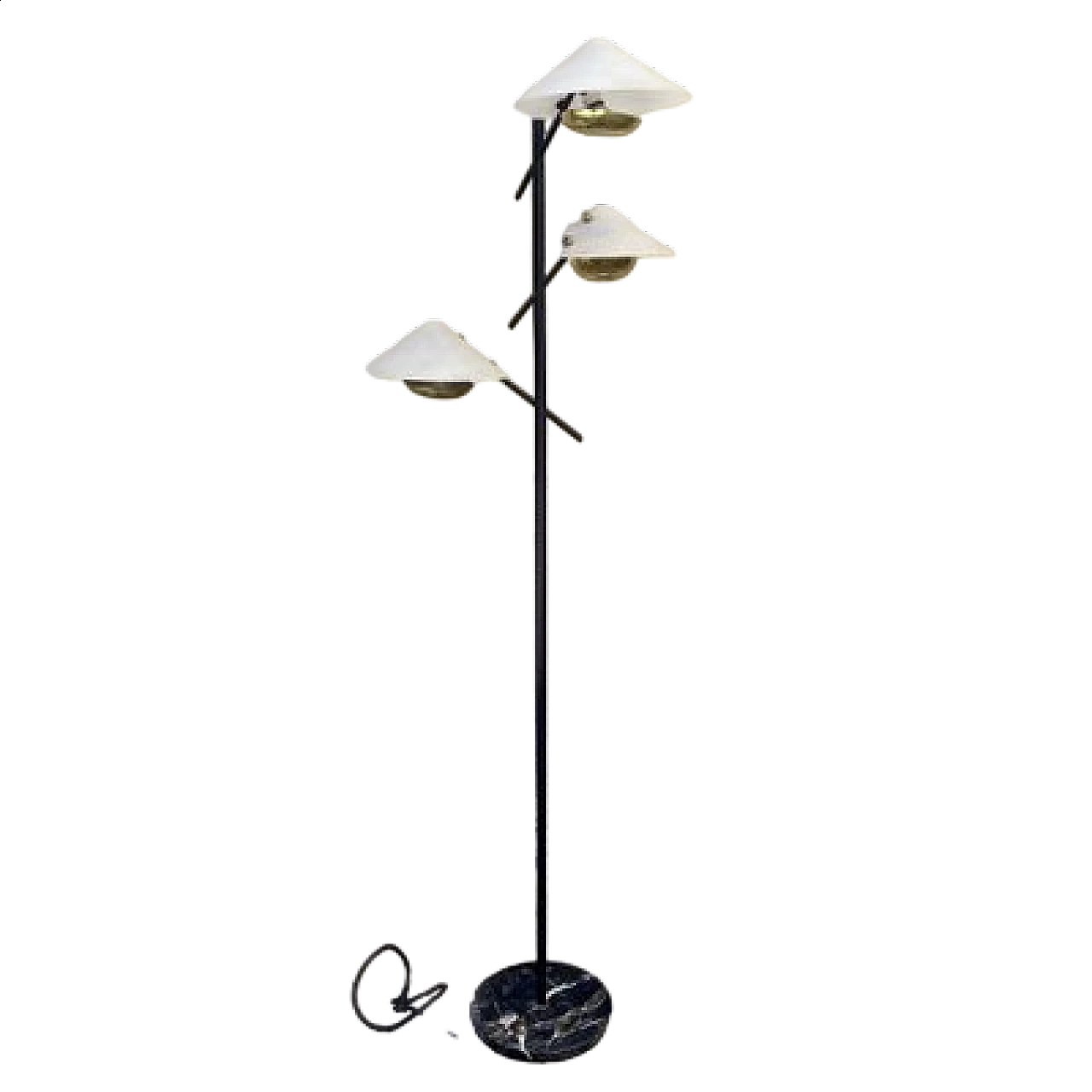 Floor lamp with marble base in the style of Oluce, 1950s 8