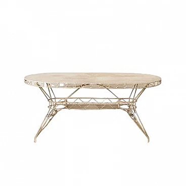Wrought iron table with glass top by Casa & Giardino, 1950s