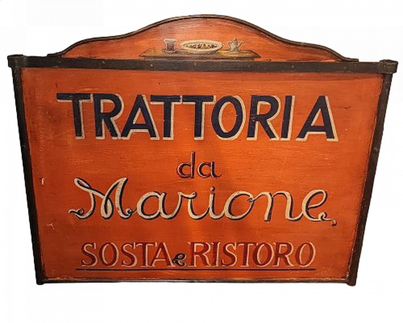Insegna in metallo di trattoria, anni '50 6