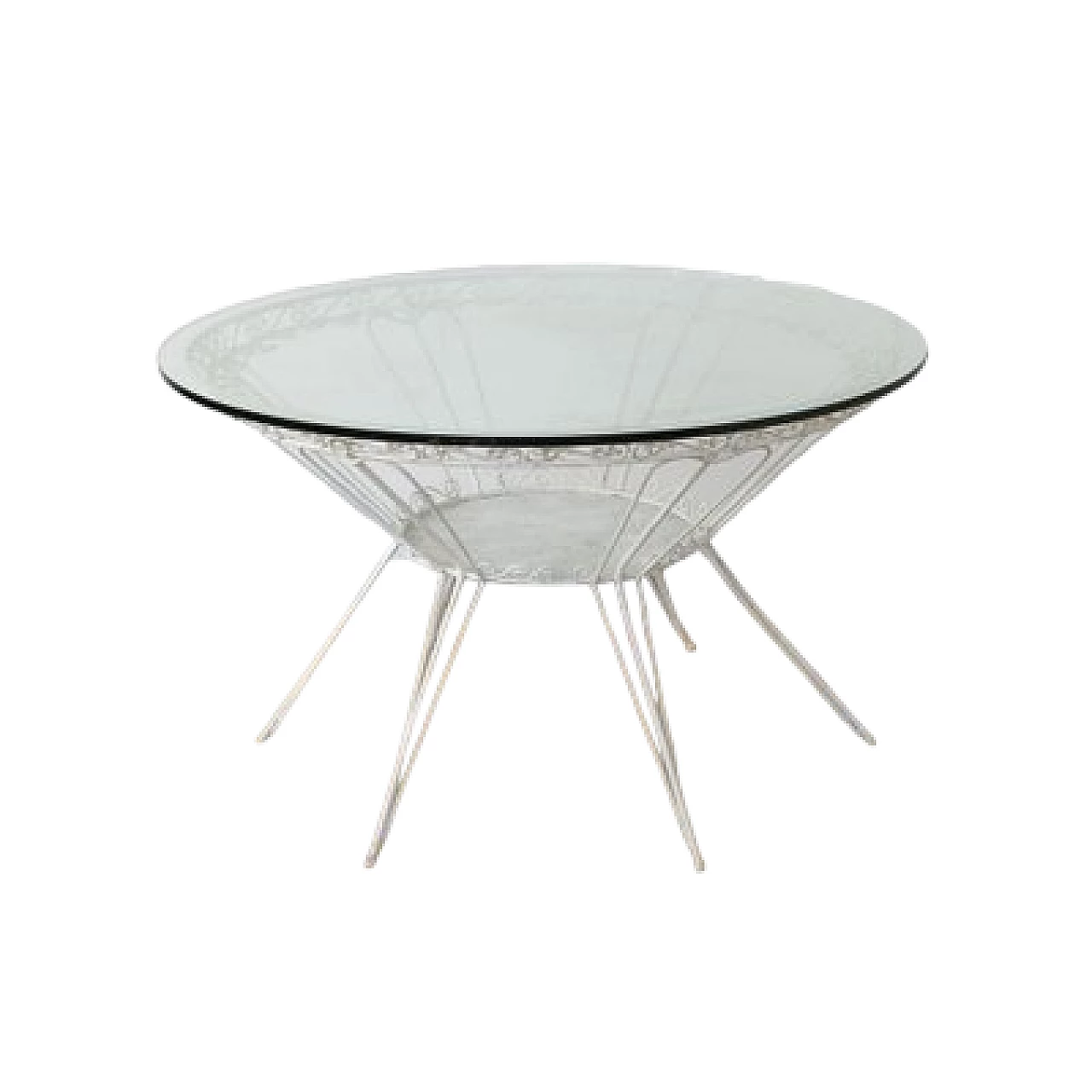 Tavolino in ferro battuto e cristallo di Gio Ponti per Casa & Giardino, anni '50 10