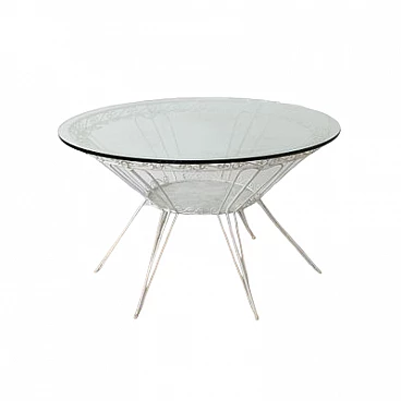 Wrought iron and crystal coffee table by Gio Ponti for Casa & Giardino, 1950s