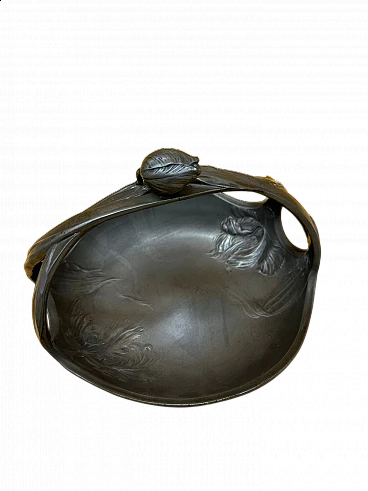 Cestino in metallo di Kayserzinn, inizio '900