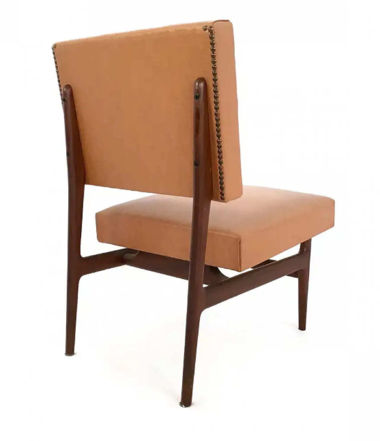 Pair of Camel Skai lounge chairs with ebonised wood frame by Dassi, 1950s 4