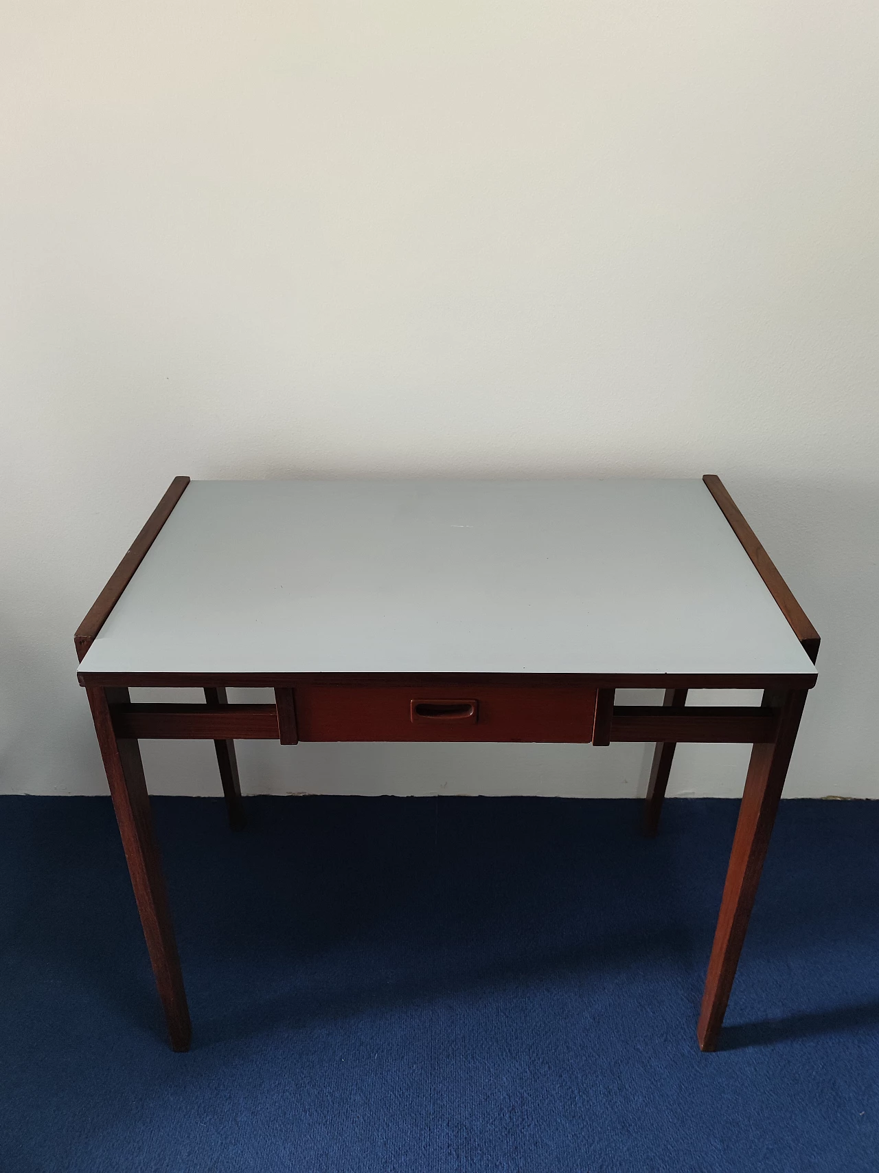 Teak writing desk with drawer and Formica top, 1960s 15