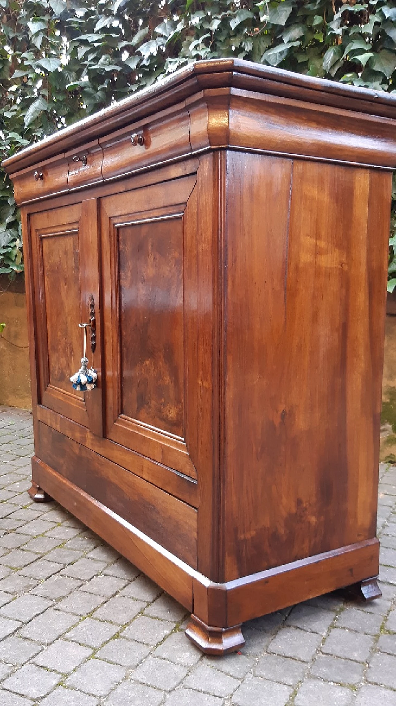 Credenza cappuccina Luigi Filippo in noce e radica di noce, '800 2