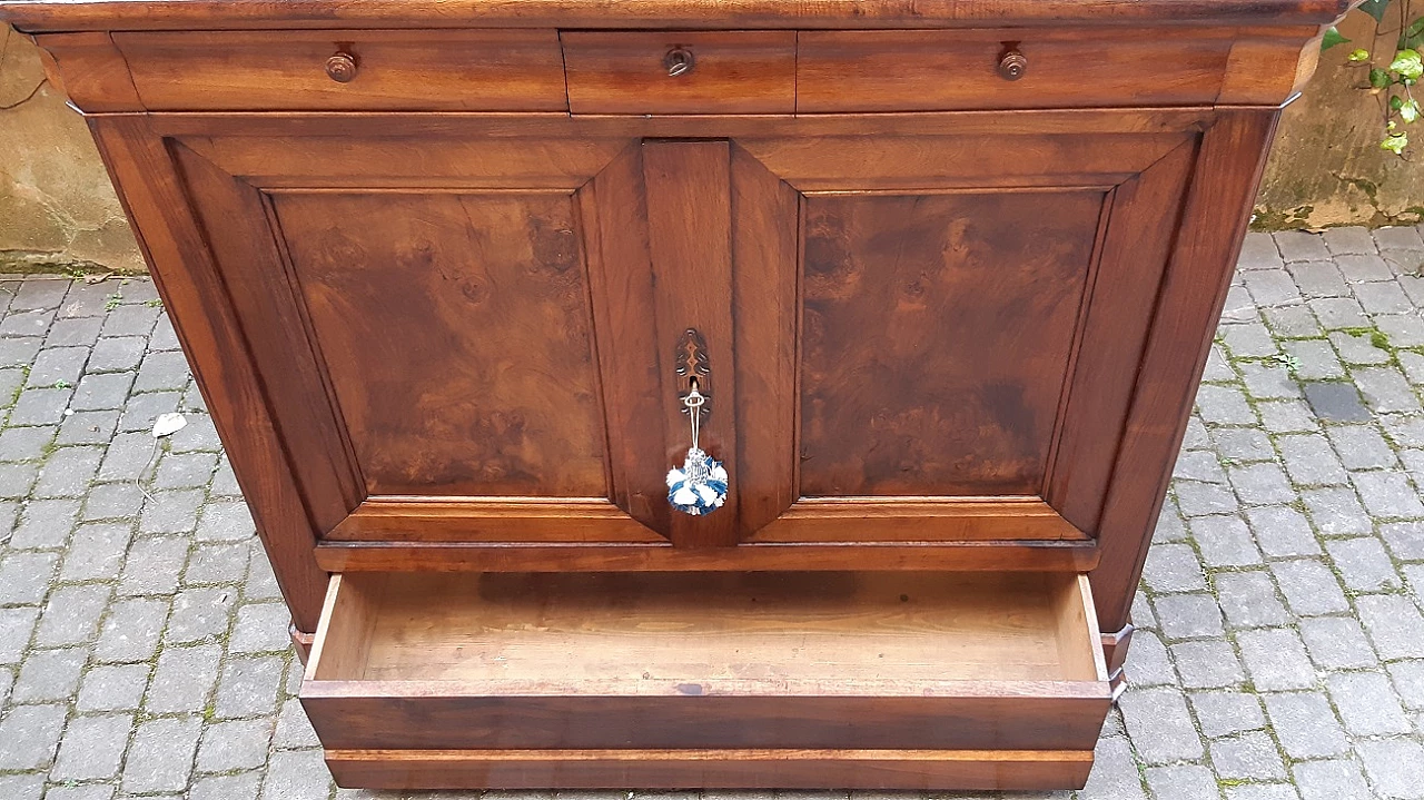 Louis Philippe walnut and walnut-root Capuchin sideboard, 19th century 4