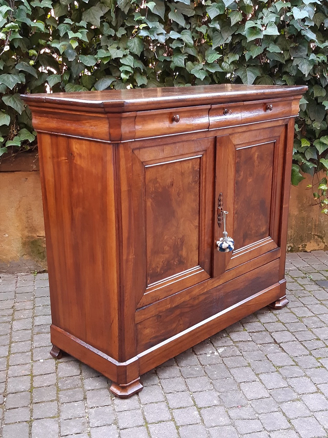 Credenza cappuccina Luigi Filippo in noce e radica di noce, '800 6