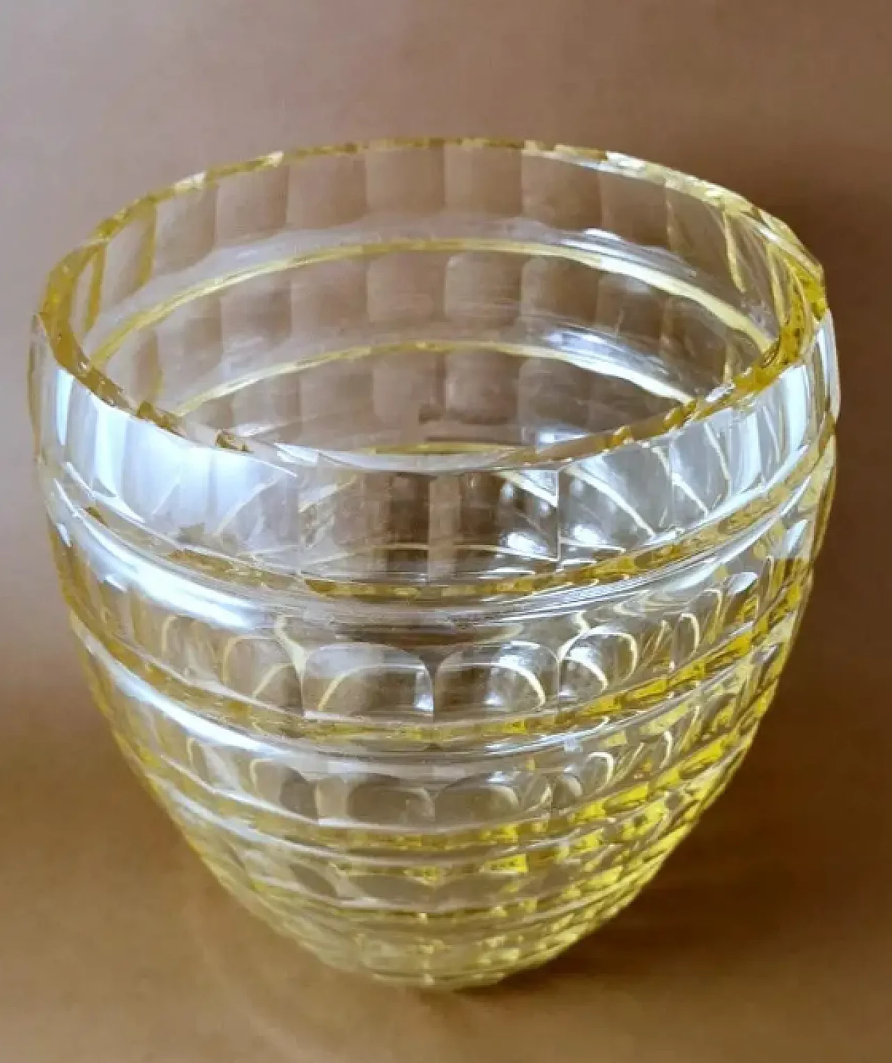 French vase in cut and ground yellow crystal, 1950s 5