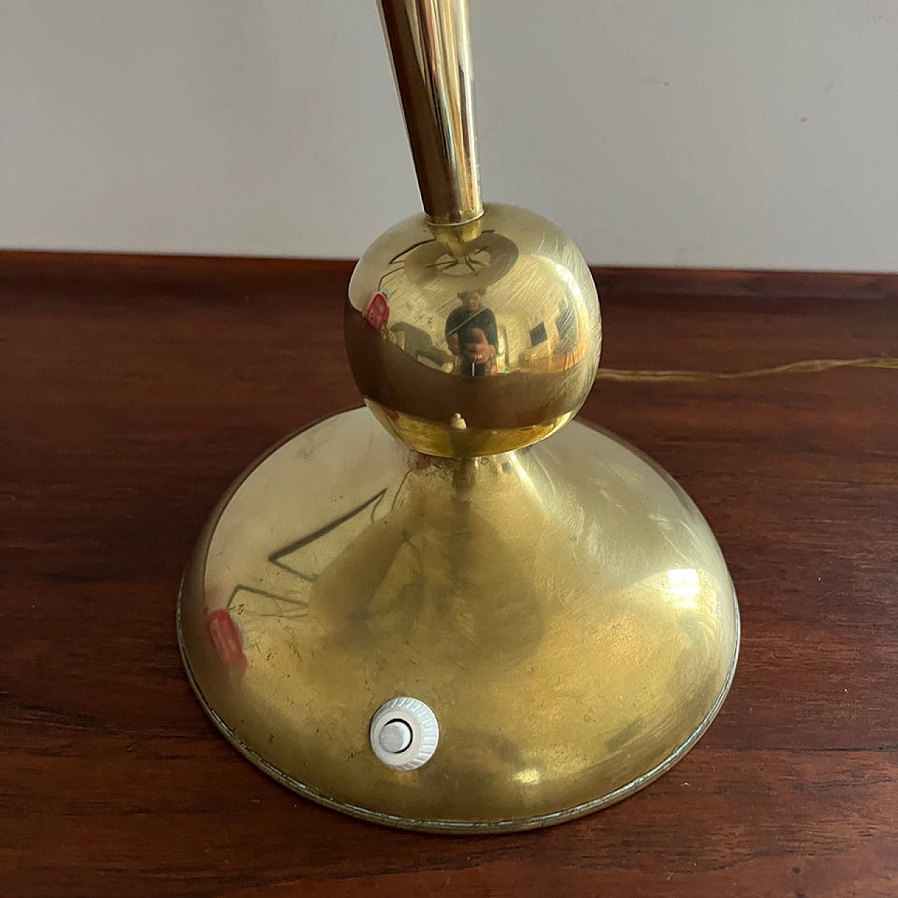 Brass table lamp by Oscar Torlasco, 1950s 2