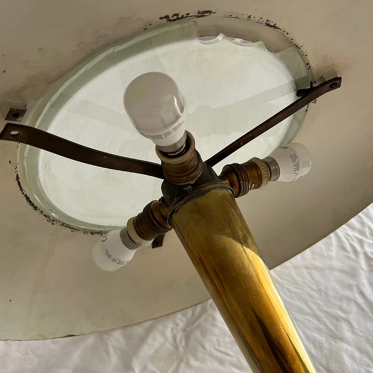 Brass table lamp by Oscar Torlasco, 1950s 5