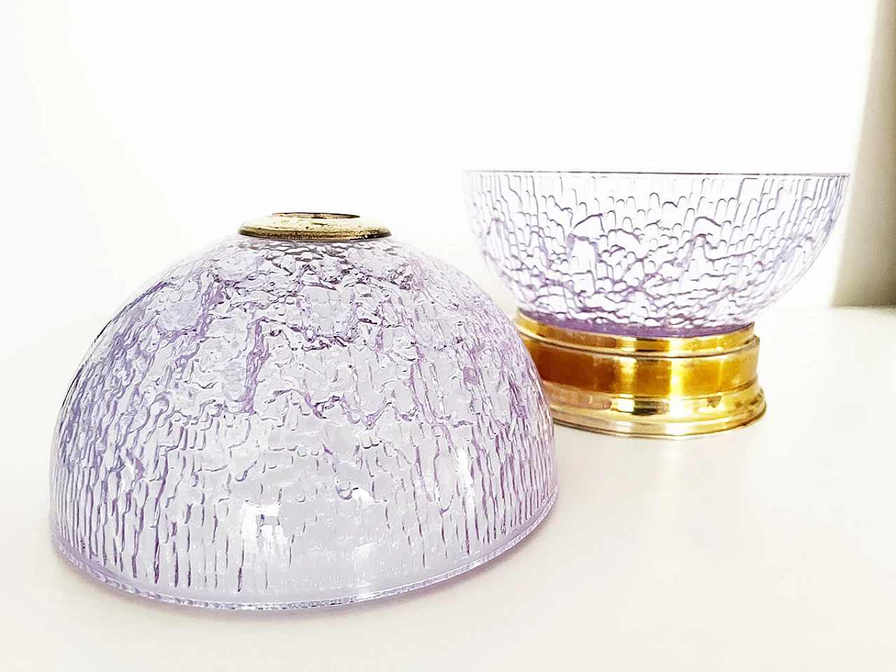 Purple crystal and gilded metal candy holder, 1970s 2