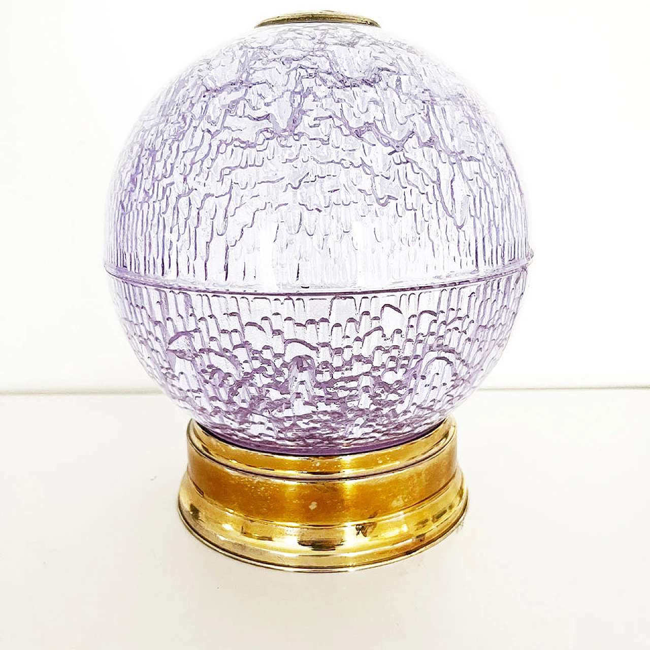 Purple crystal and gilded metal candy holder, 1970s 3