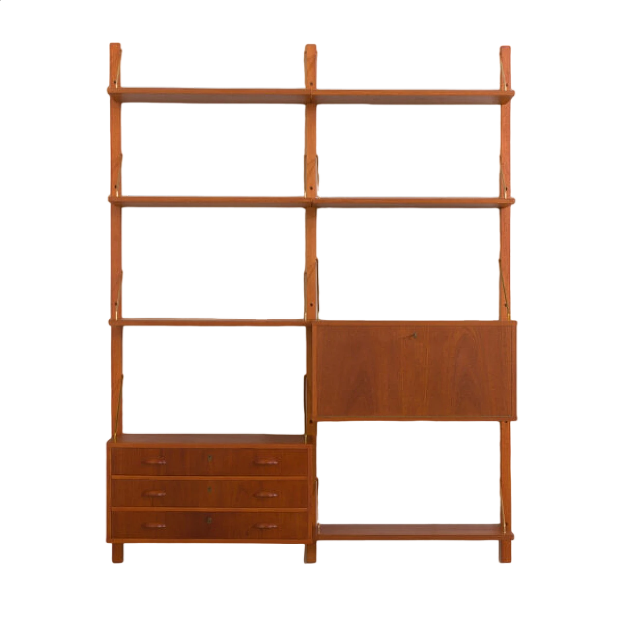 Pensile danese con scrivania in teak, anni '60 20