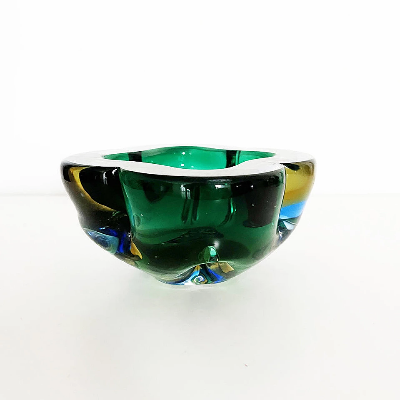 Green Murano glass ashtray for Seguso, 1950s 1