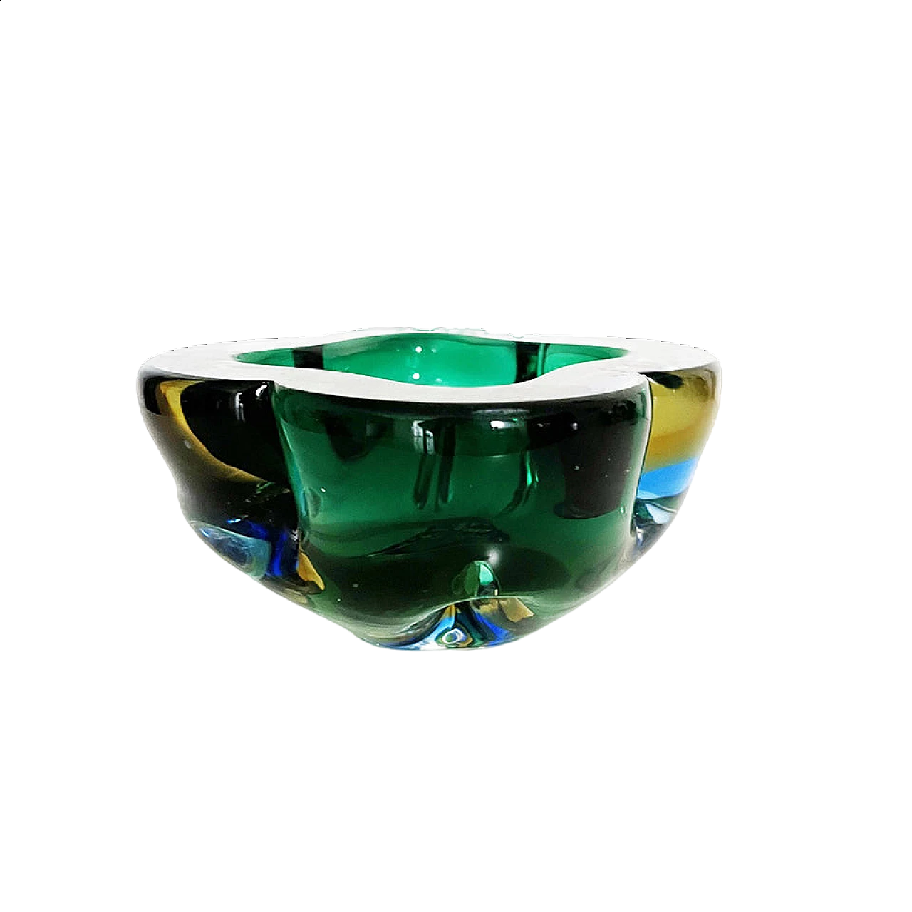 Posacenere in vetro di Murano verde per Seguso, anni '50 5