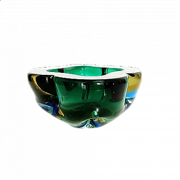 Posacenere in vetro di Murano verde per Seguso, anni '50