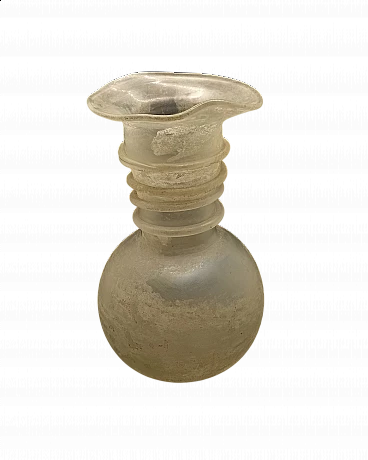 Murano scavo glass vase in the style of Seguso