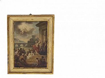 Tela raffigurante la predicazione di San Pietro, '900