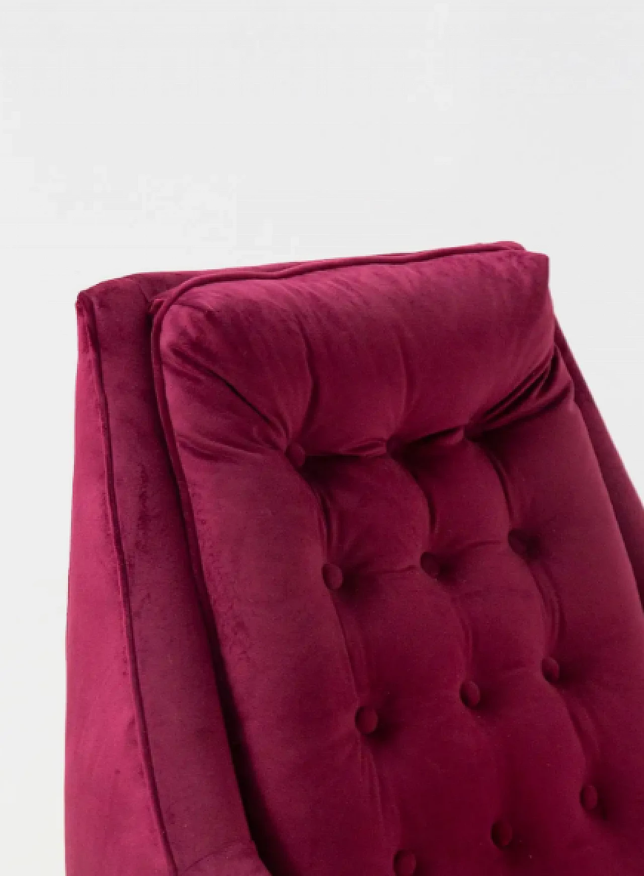 Pair of purple velvet His and Hers armchairs by Adrian Pearsall, 1950s 3