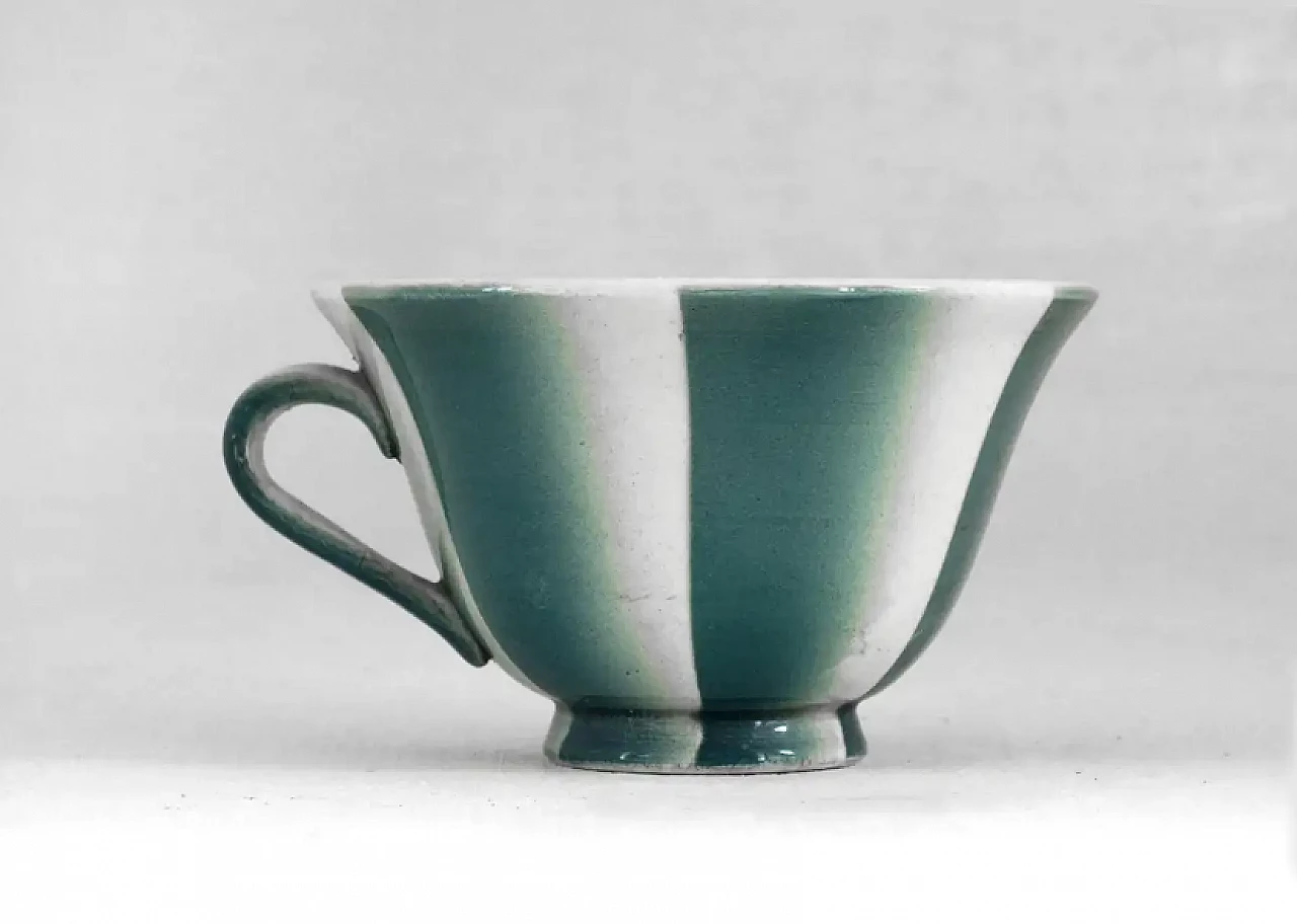 4 Ceramic cups with saucers by Andlovitz Guido for Lavenia, 1930s 6