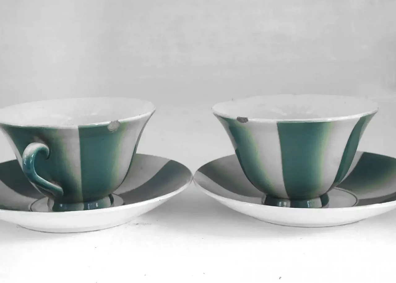 4 Ceramic cups with saucers by Andlovitz Guido for Lavenia, 1930s 9
