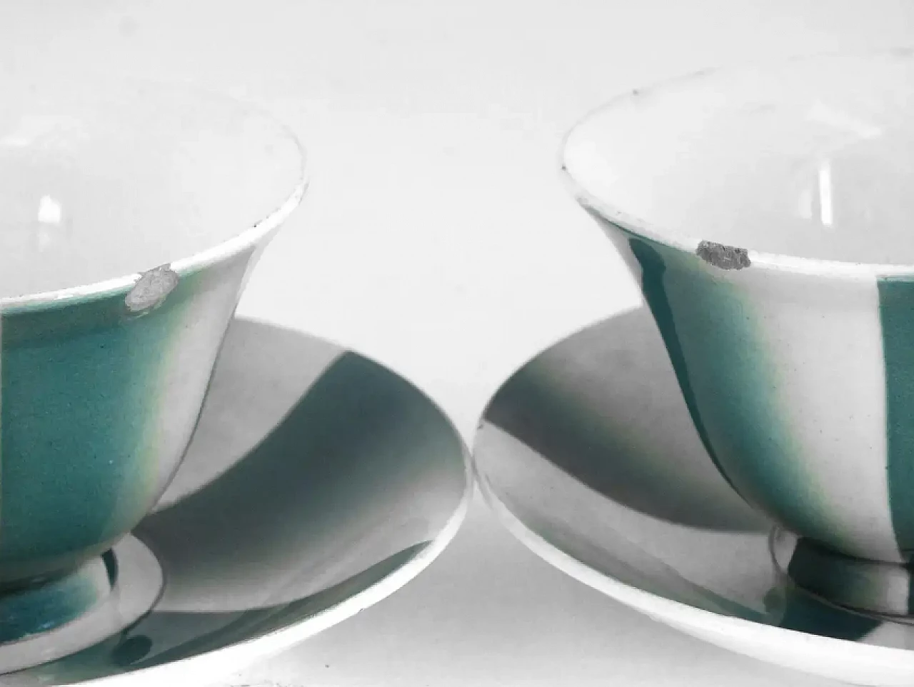 4 Ceramic cups with saucers by Andlovitz Guido for Lavenia, 1930s 10