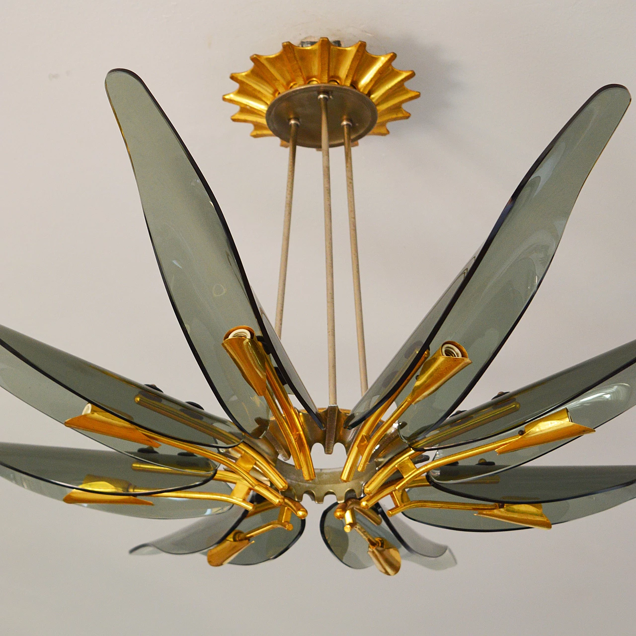 Lampadario Dahlia di Max Ingrand per Fontana Arte, anni '50 2