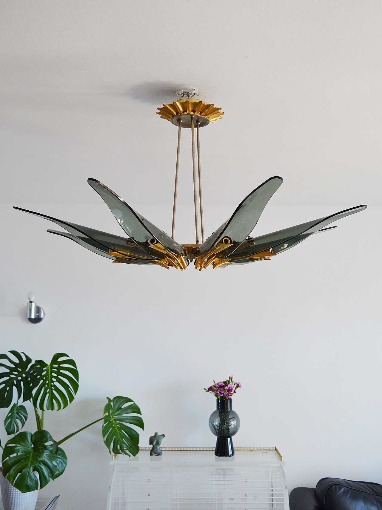 Lampadario Dahlia di Max Ingrand per Fontana Arte, anni '50 5