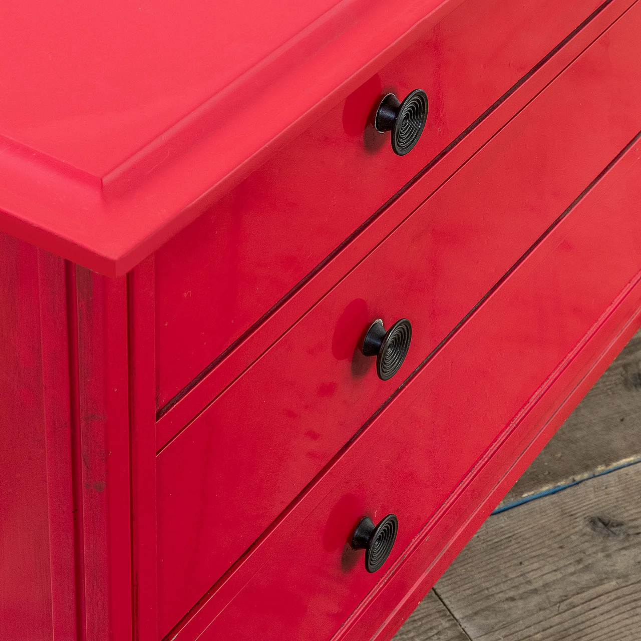 Red wooden chest of drawers by Carlo De Carli for Sormani, 1960s 1