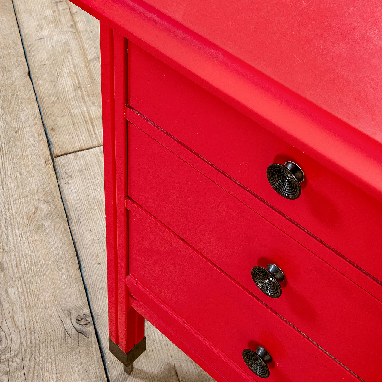 Red wooden chest of drawers by Carlo De Carli for Sormani, 1960s 2