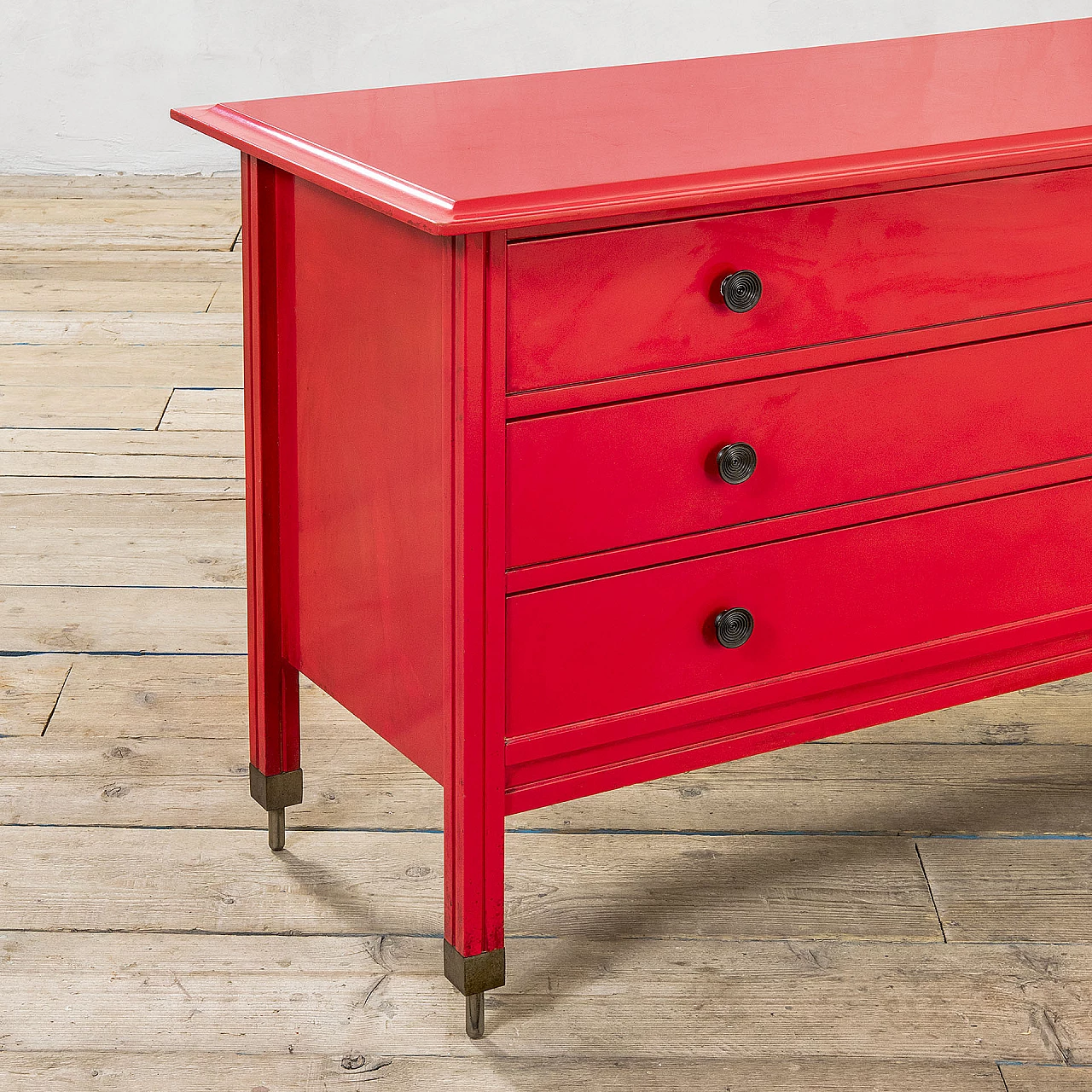 Red wooden chest of drawers by Carlo De Carli for Sormani, 1960s 6