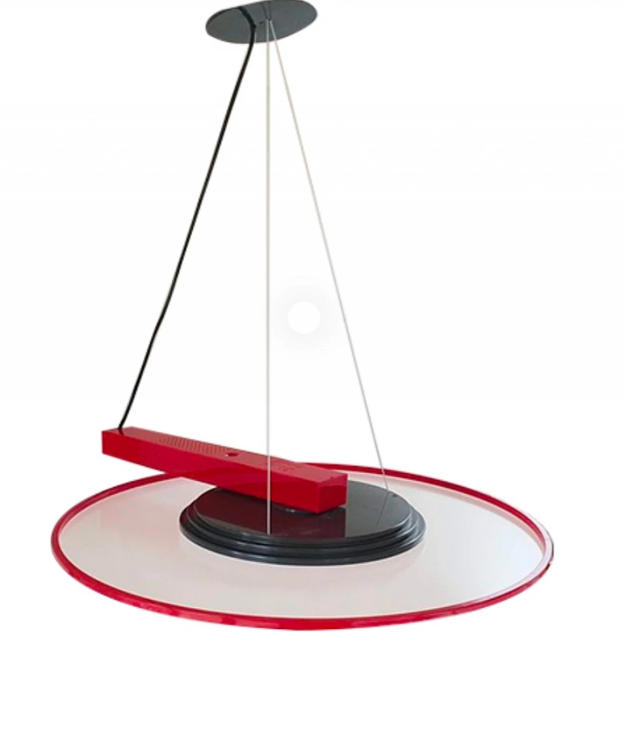 Lampadario Diskos in plastica di Giovanni Offredi per Sirrah, 1983 1