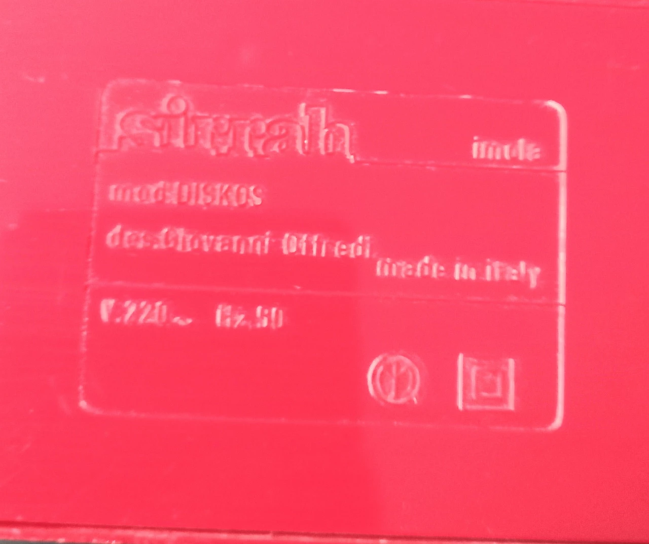 Lampadario Diskos in plastica di Giovanni Offredi per Sirrah, 1983 3