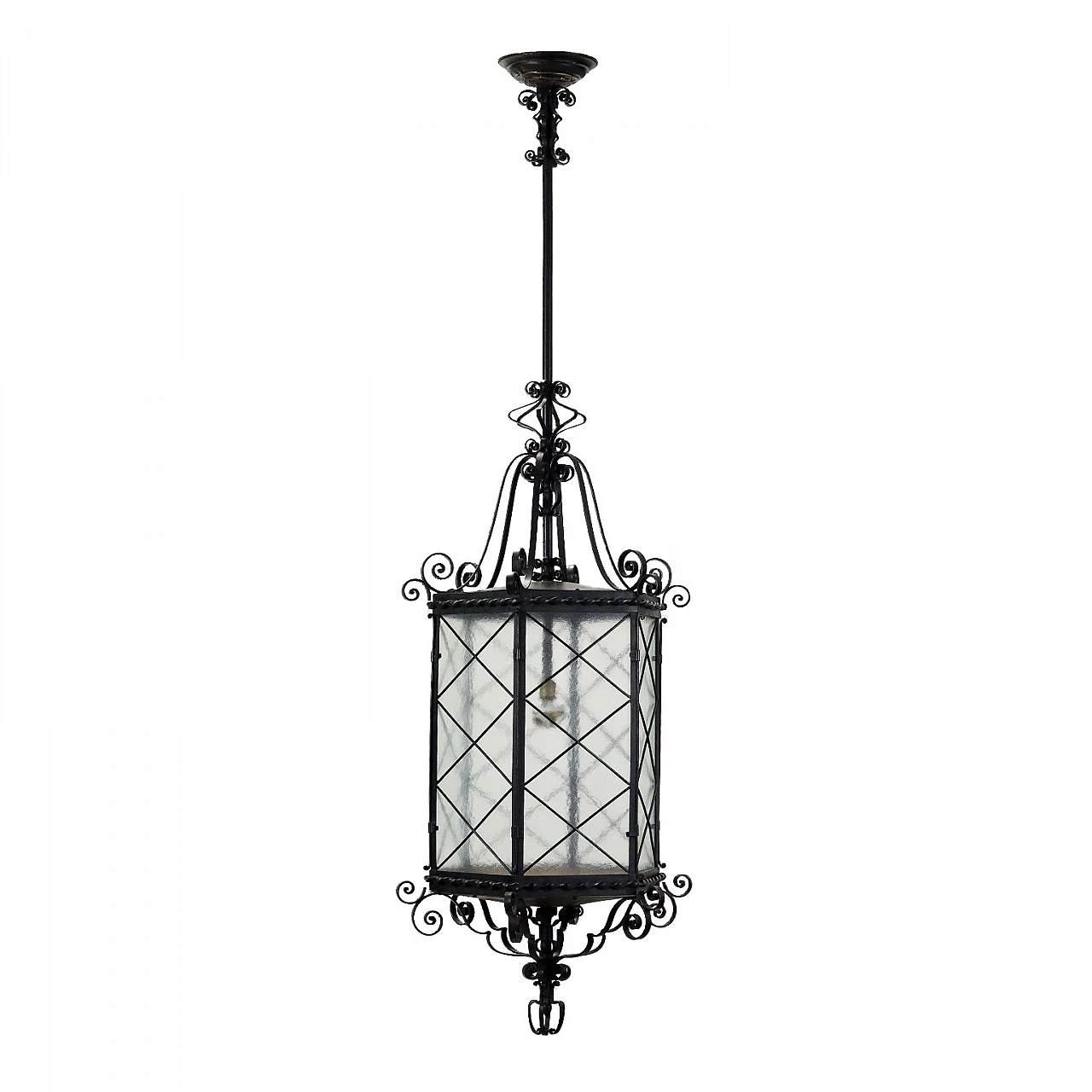 Lanterna in ferro battuto, anni '50 1